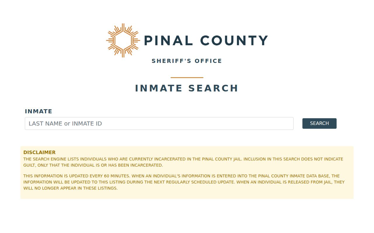 Pinal County arrest search current inmate portal
