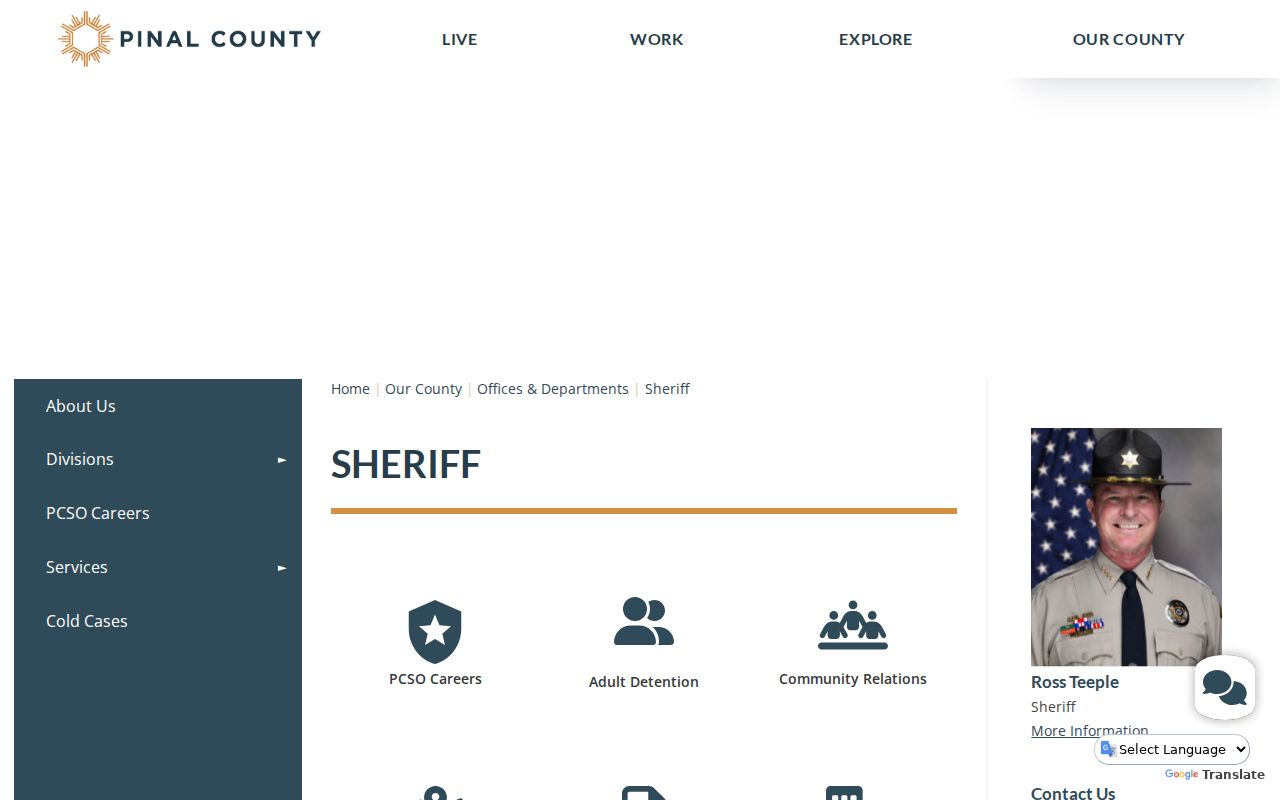 Pinal County Sheriff's Office criminal records services