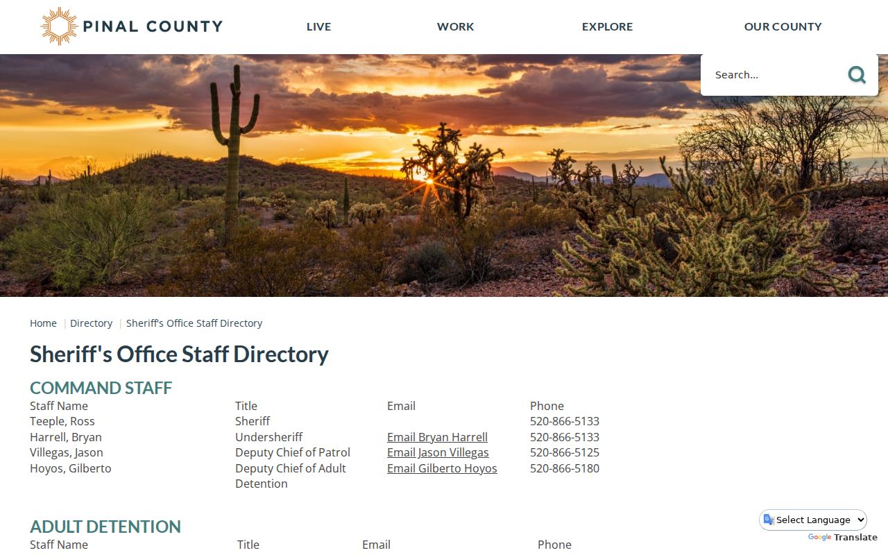 Pinal County criminal records offices in Florence